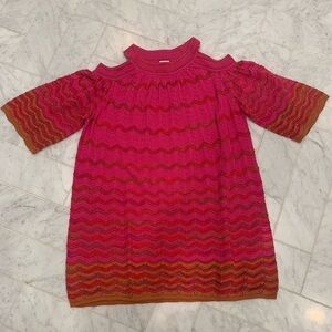 𝅺M MISSONI 💗 knit cold shoulder classic missoni sweater EUC‼️‼️